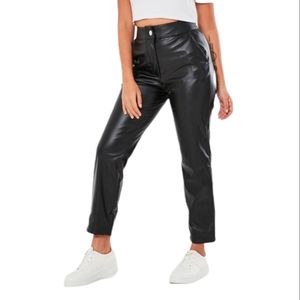 Missguided Leather Straight Leg Pants